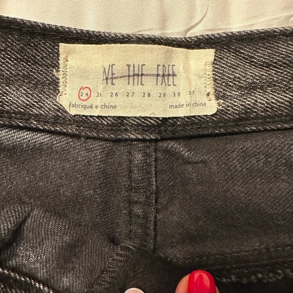 Free People We the Free Black Jean Shorts Cutoffs Shorts 24(b3 - Picture 5 of 12